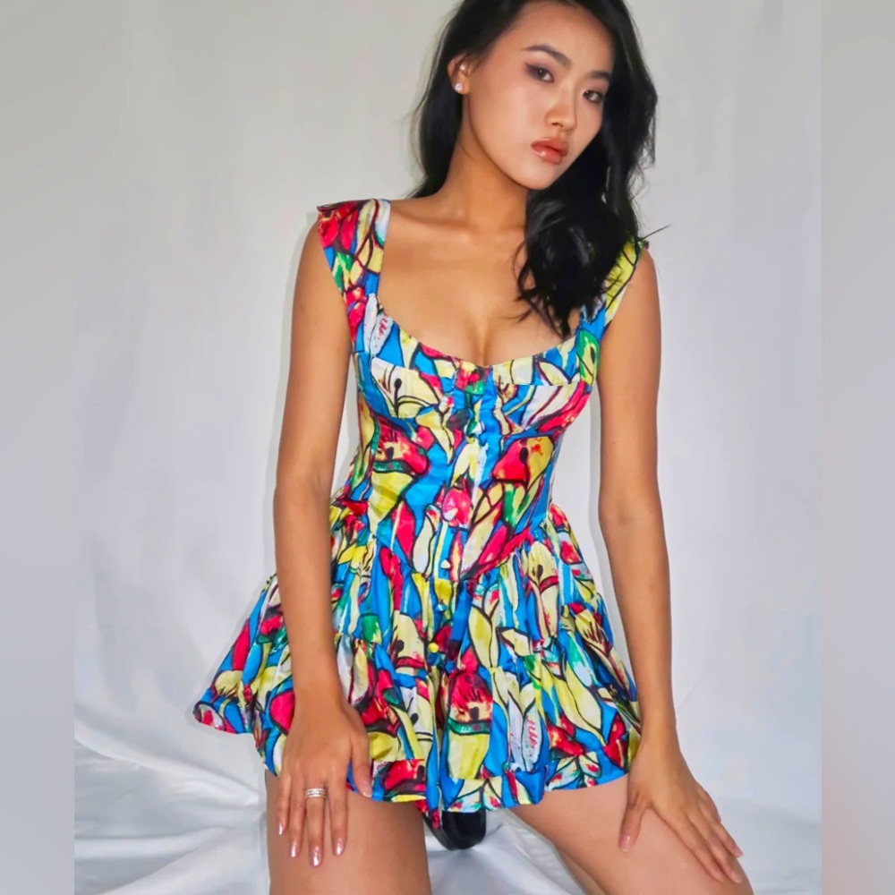 Brand new with tags 100% silk Vanessa mooney Elizabeth romper